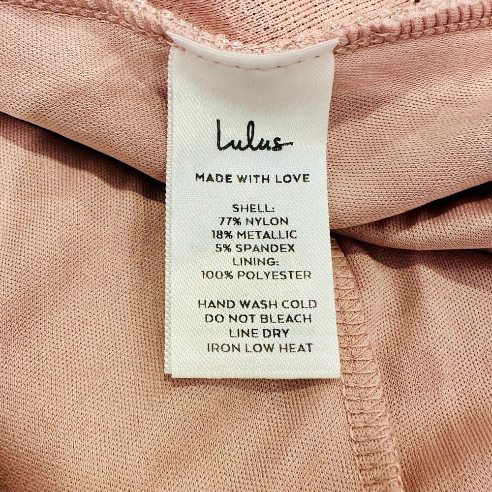 Lulus Forever Your Girl Metallic Blush Pink Bodycon Homecoming Dress Small NWT - Picture 9 of 10